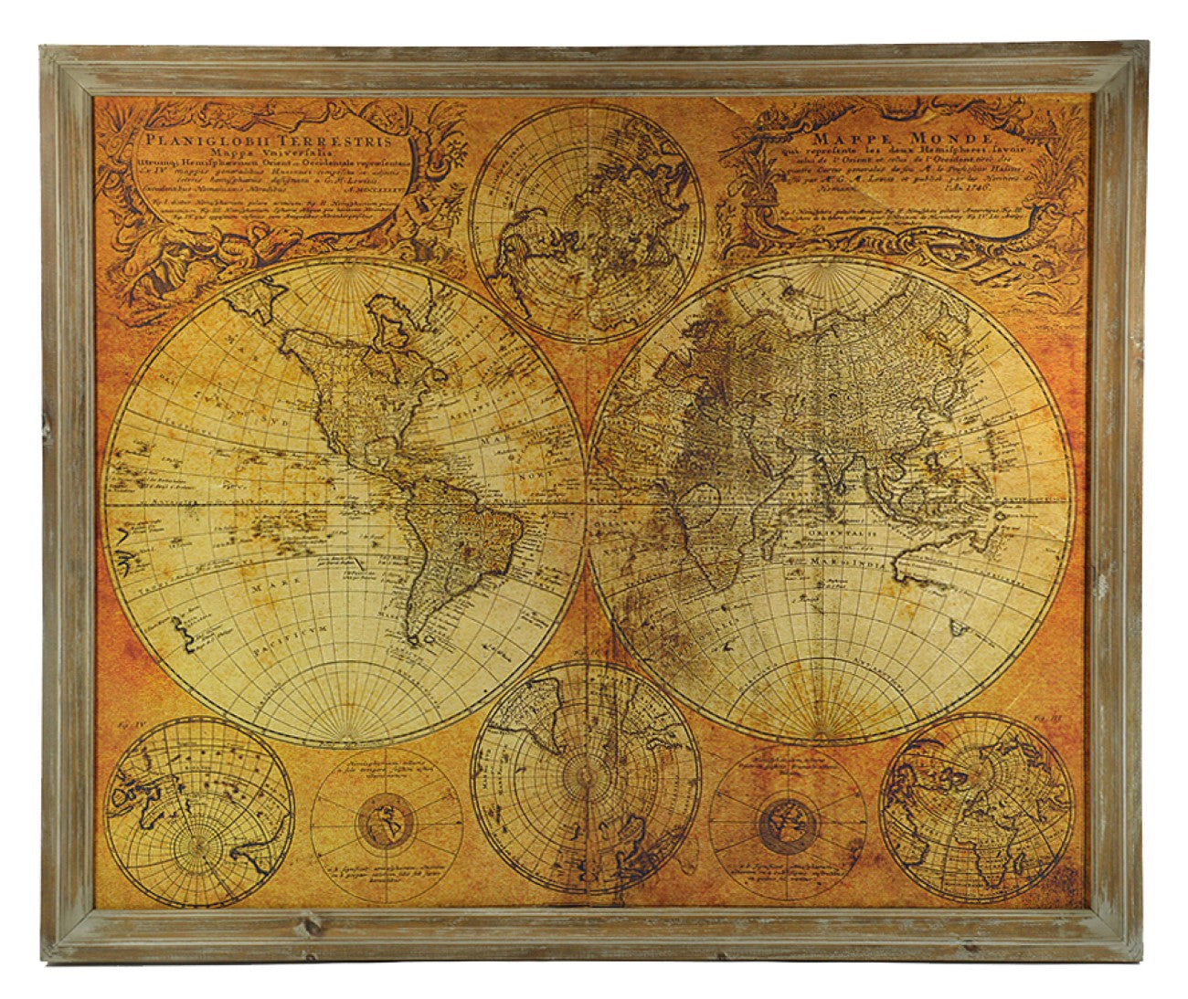 Globe Framed Print Wall Art 104x86cm