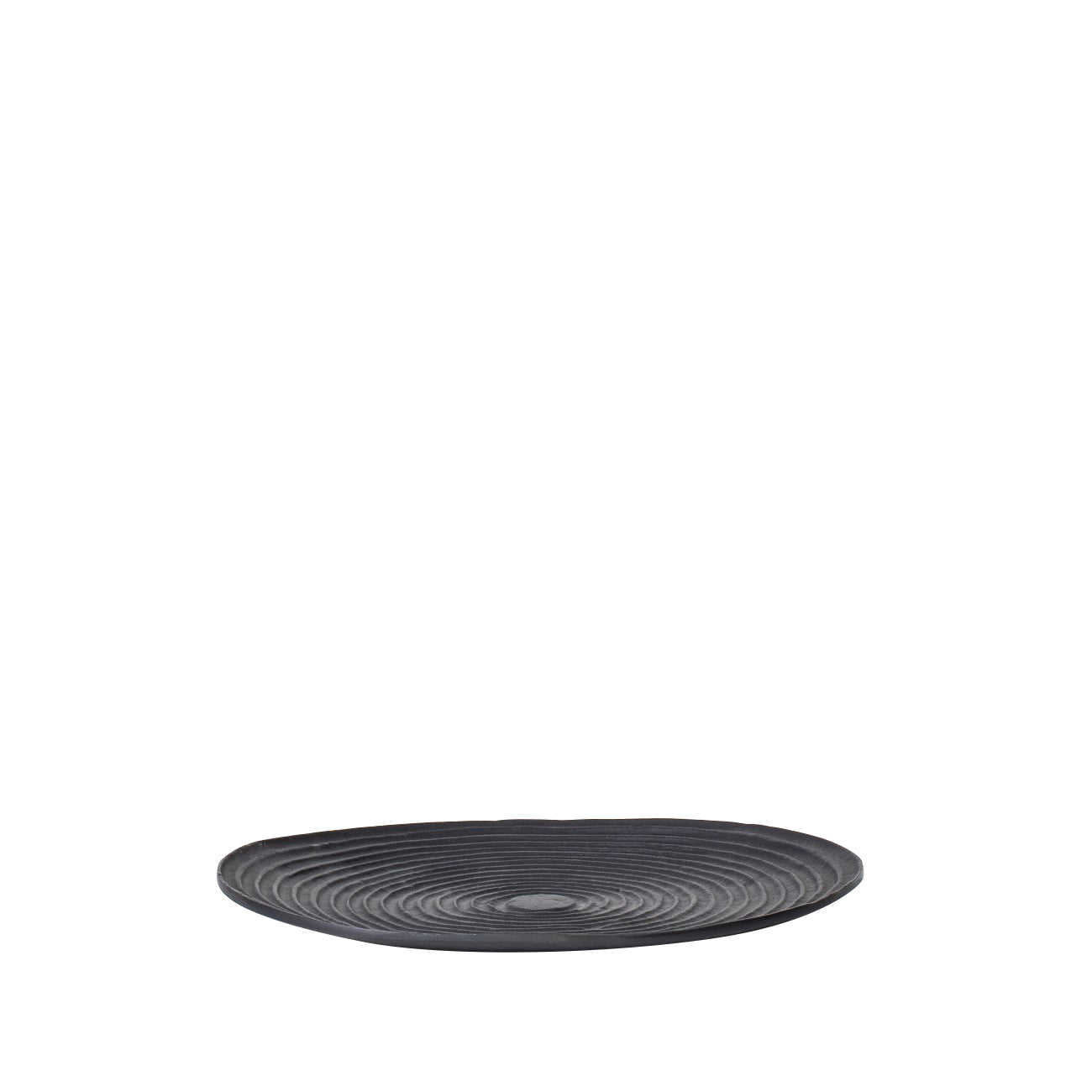 Darsa Round Ridged Black Dish Large