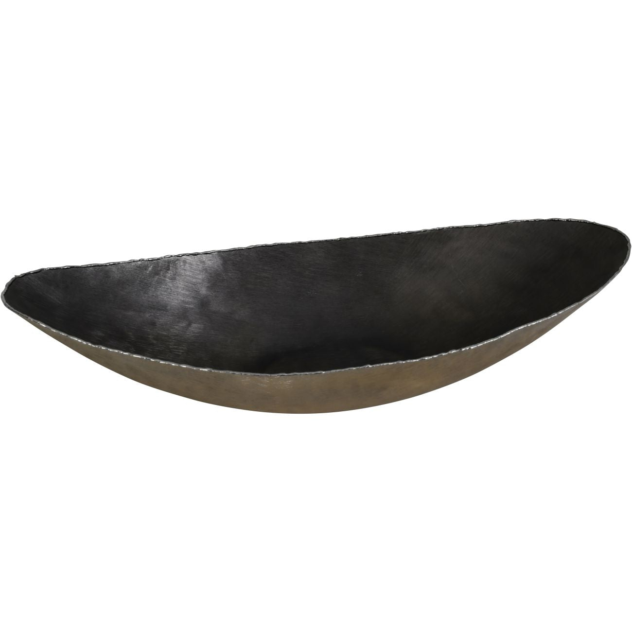 Molten Brushed Gold Metal Ellipse Bowl 61x26x14cm