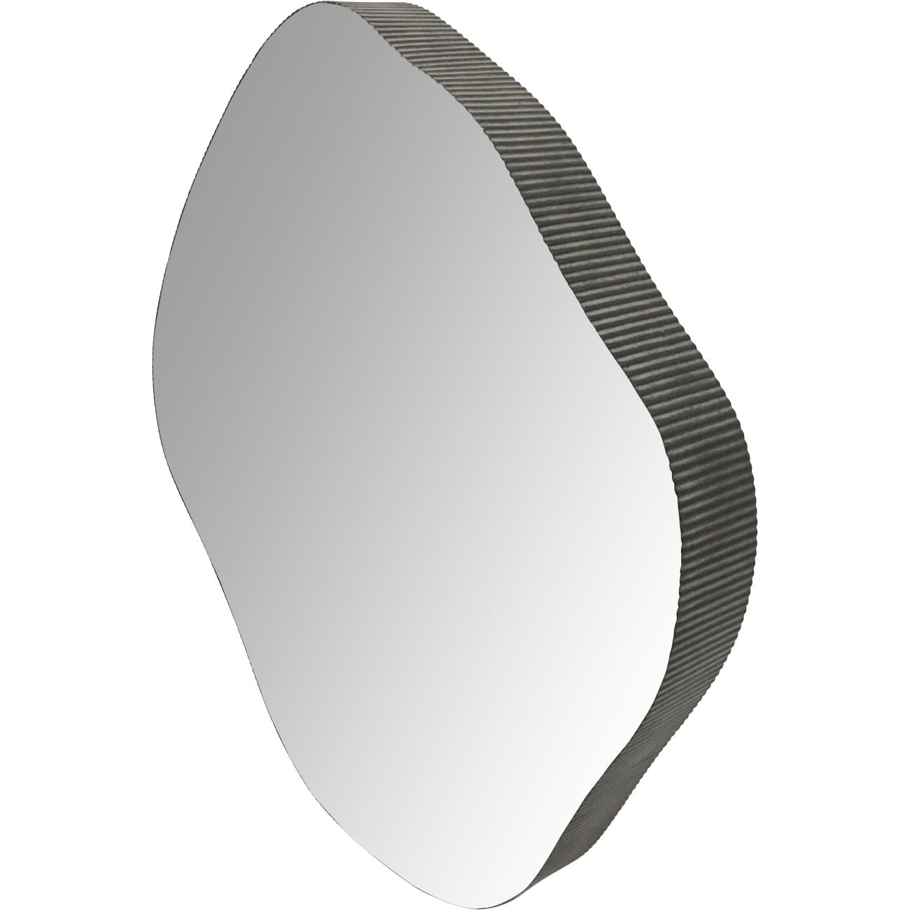 Organic Metal Framed Mirror Oak Wood Finish Small 59x61cm