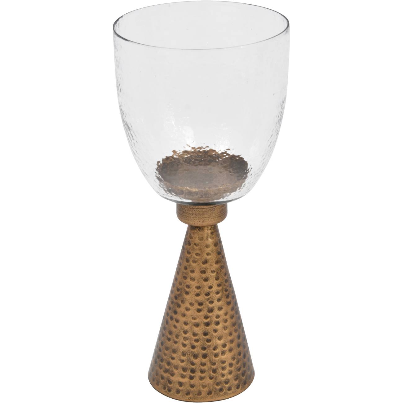 Sandbanks Iron and Hammered Glass Hurricane Small 36cm
