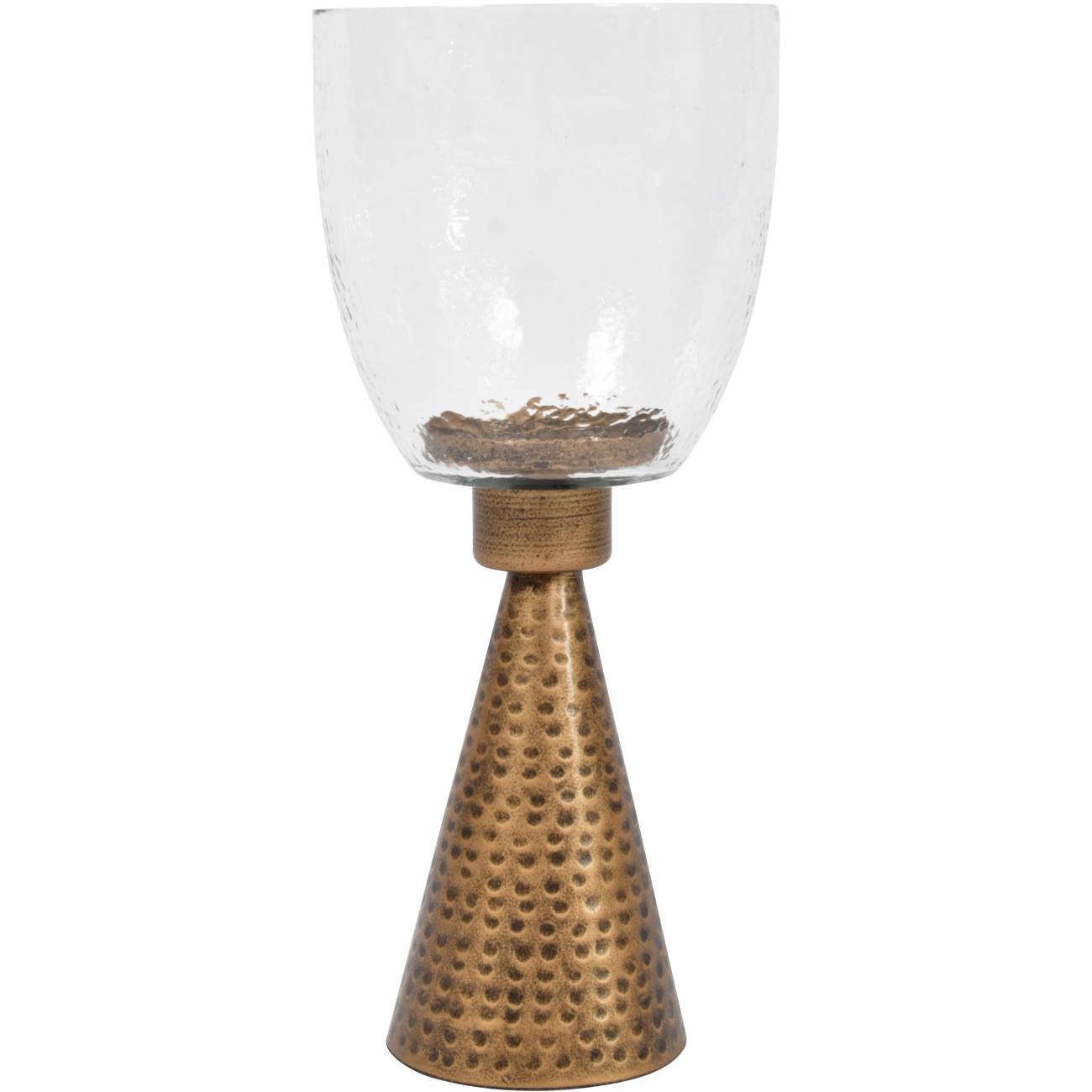 Sandbanks Iron and Hammered Glass Hurricane Small 36cm