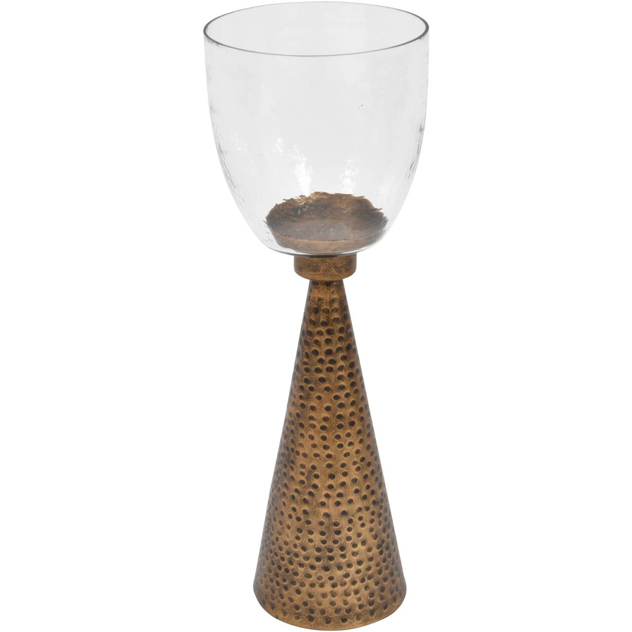 Sandbanks Iron and Hammered Glass Table Hurricane 45cm