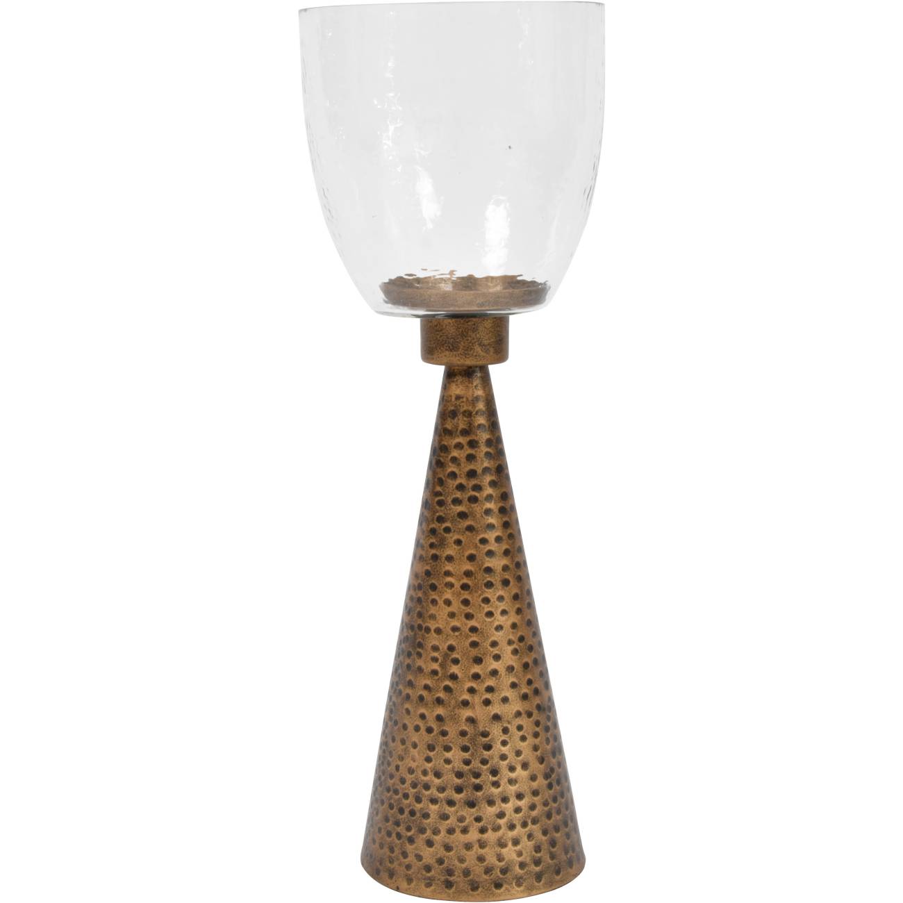 Sandbanks Iron and Hammered Glass Table Hurricane 45cm