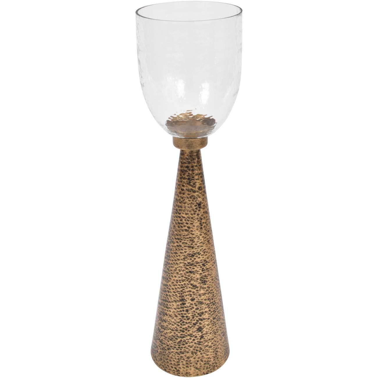 Sandbanks Iron and Hammered Glass Hurricane Small 68cm Floor Candle Hurricane