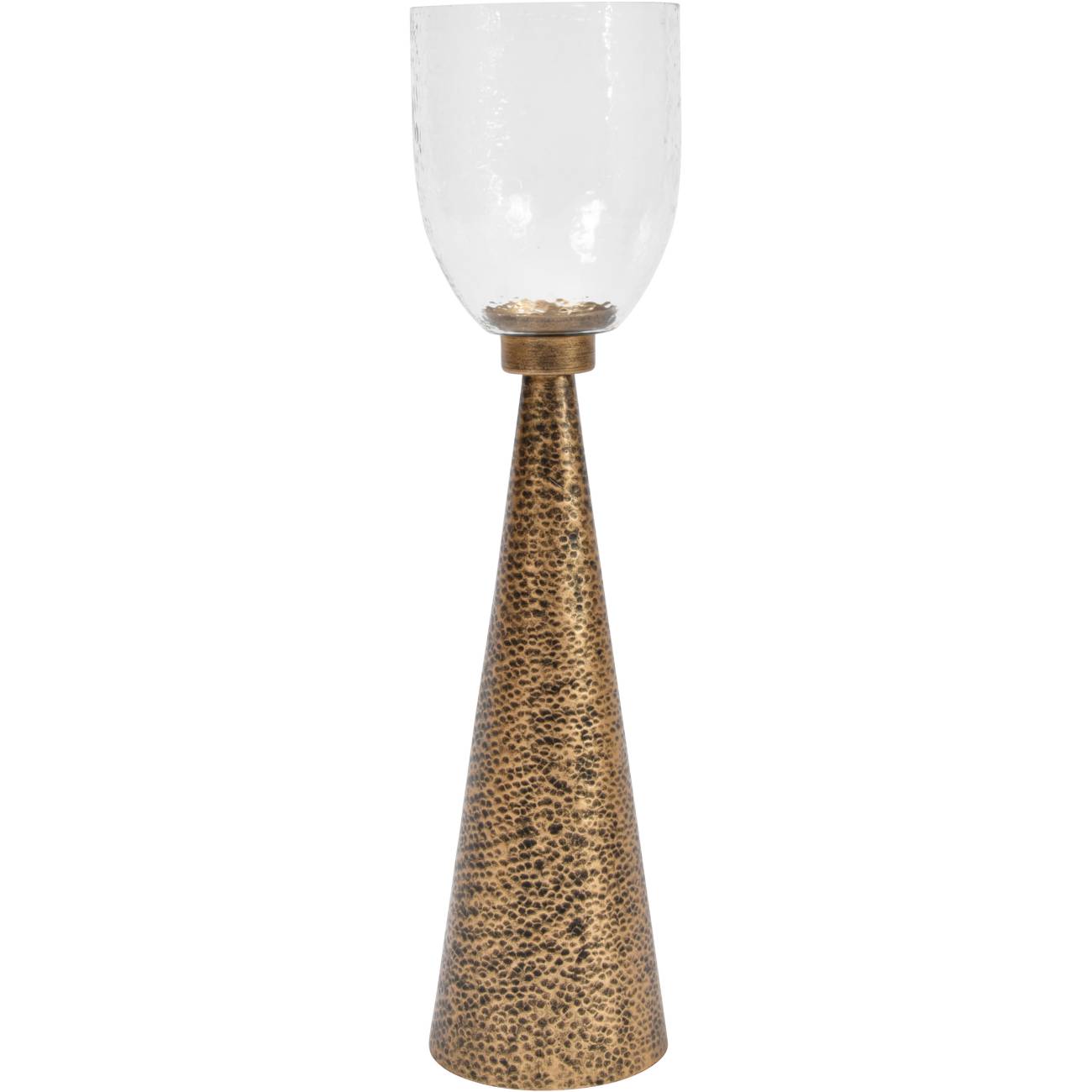 Sandbanks Iron and Hammered Glass Hurricane Small 68cm Floor Candle Hurricane