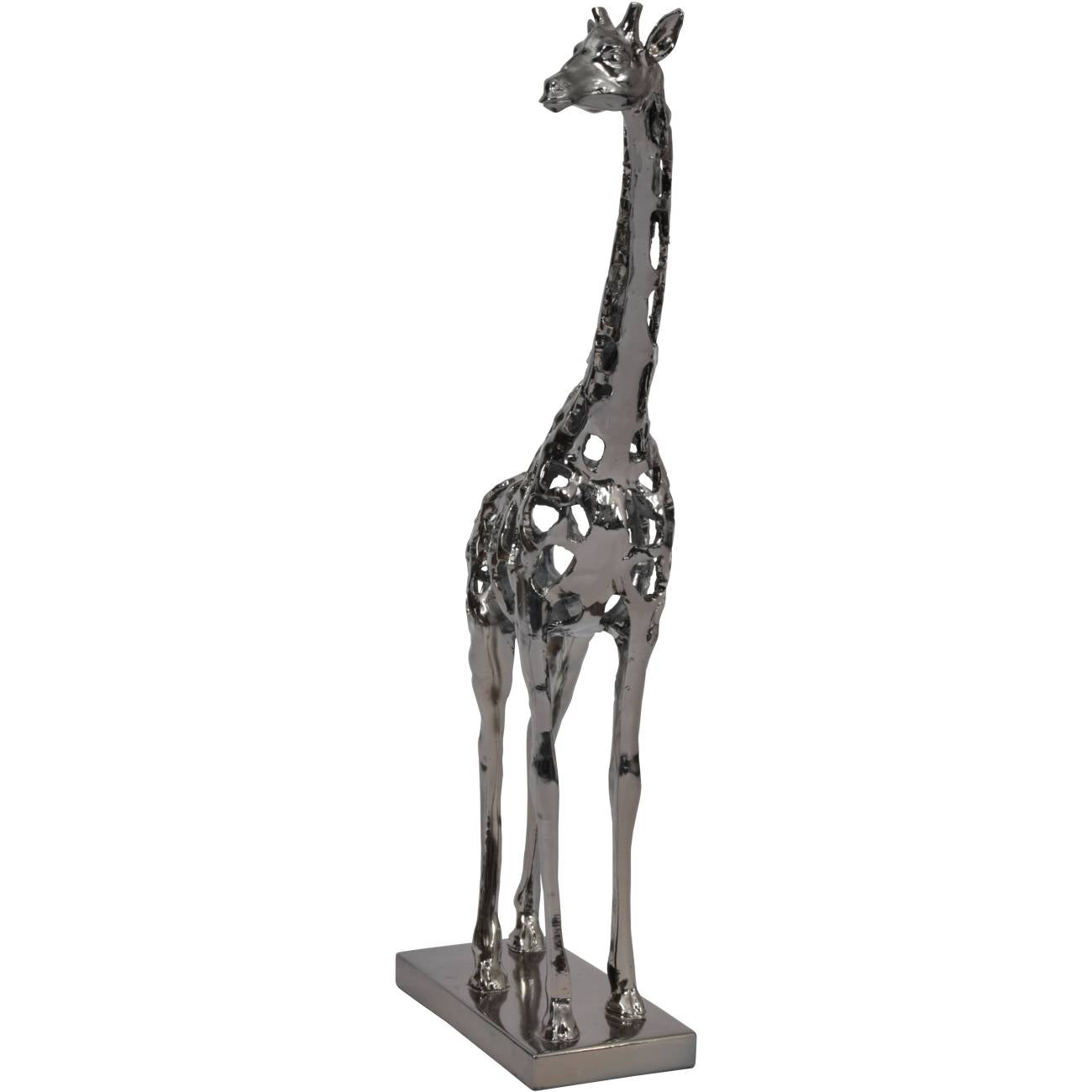 Courtney Black Nickel Hollow Giraffe 70cm Sculpture