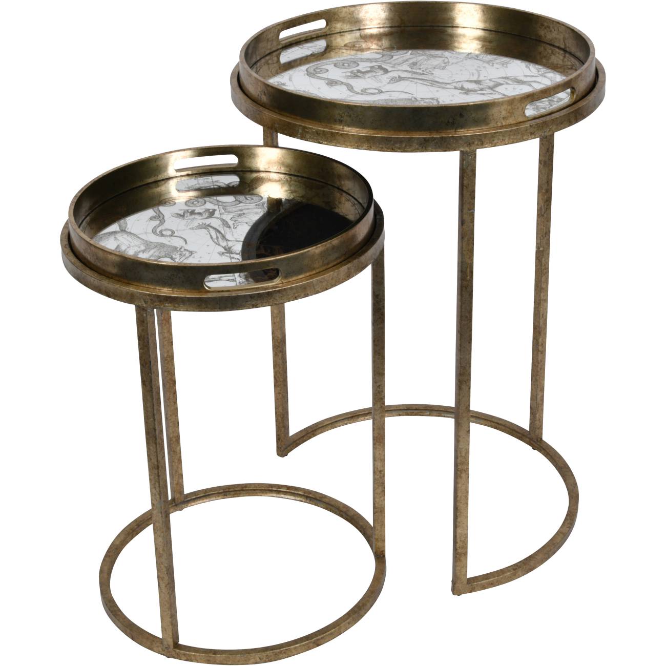 Constellation Map Set of 2 Side Tray Tables