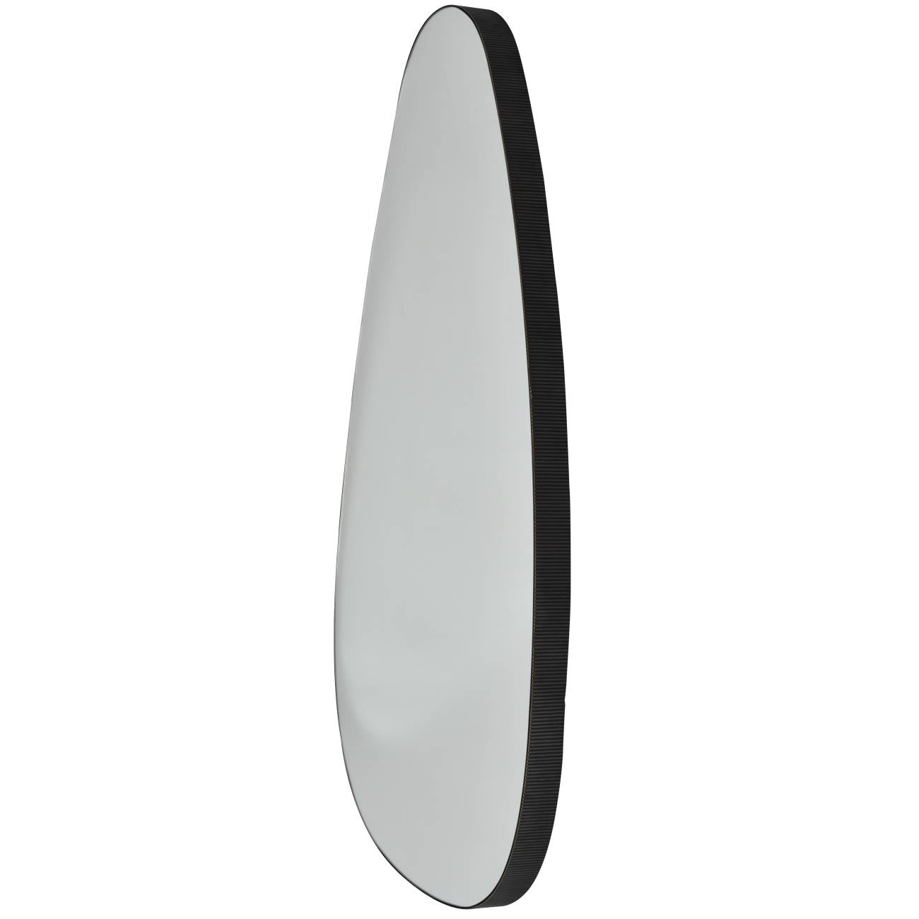 Organic Oversized Metal Framed Mirror Oak Wood Finish 150x86cm