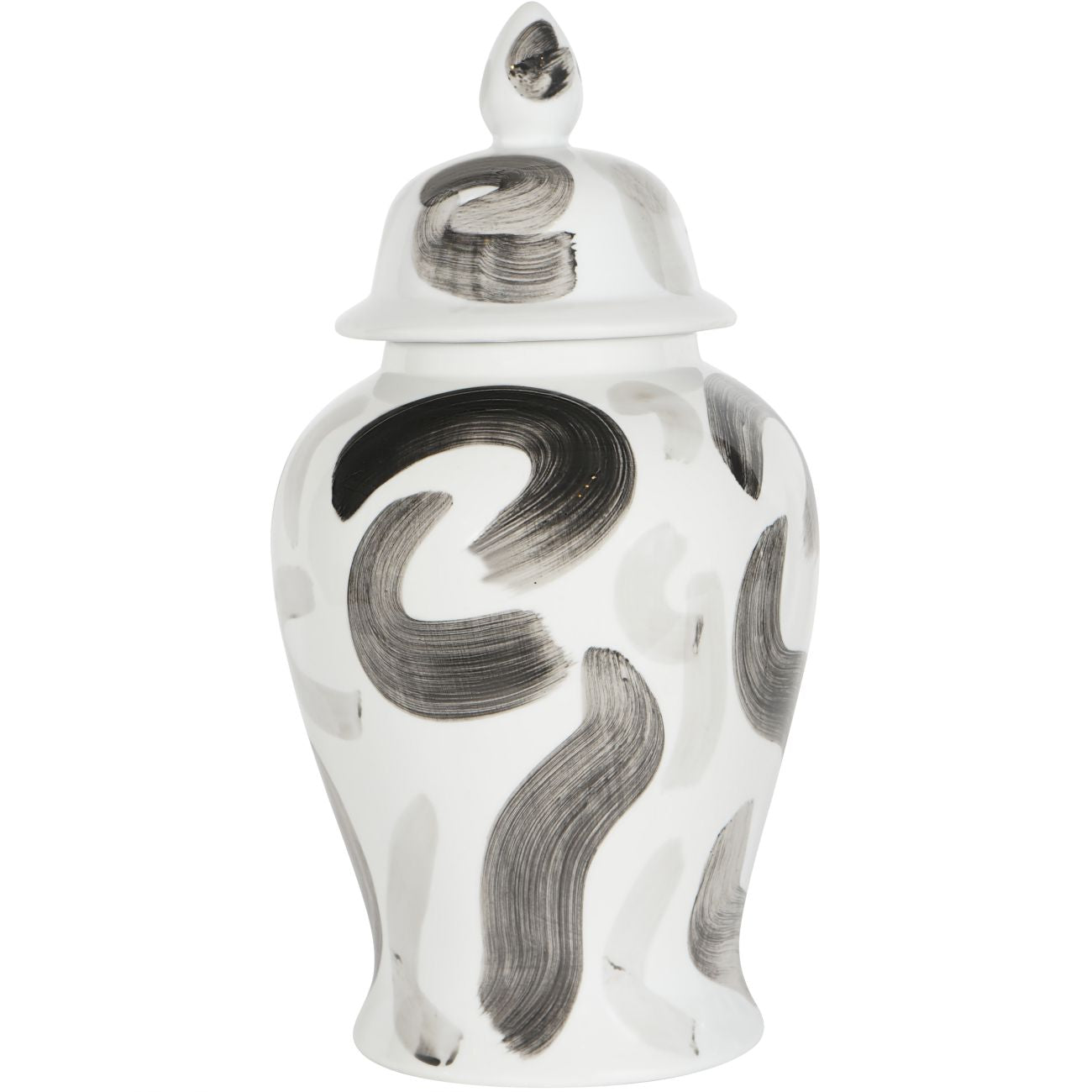 Monochrome Brush Ginger Jar Large