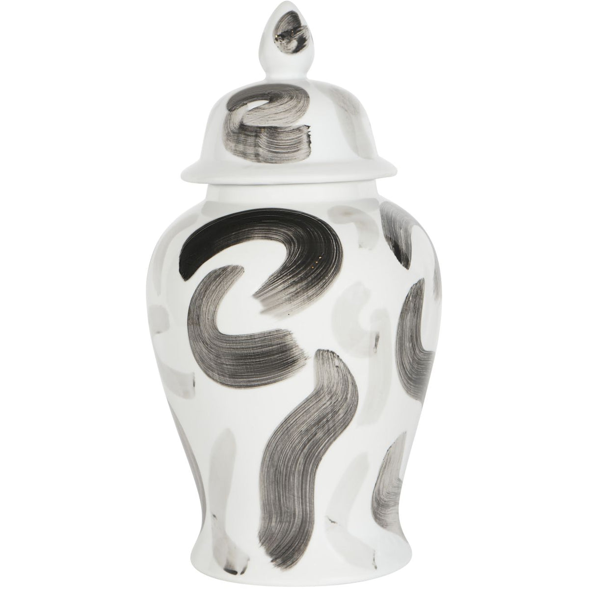 Monochrome Brush Ginger Jar Large