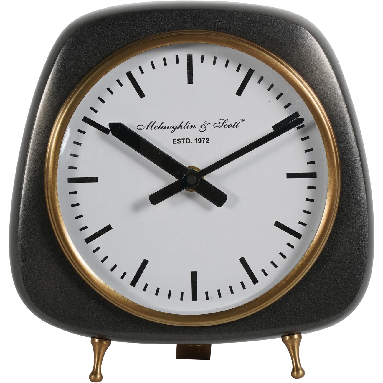 Mid Century Style Aluminium Table Clock Small 20cm