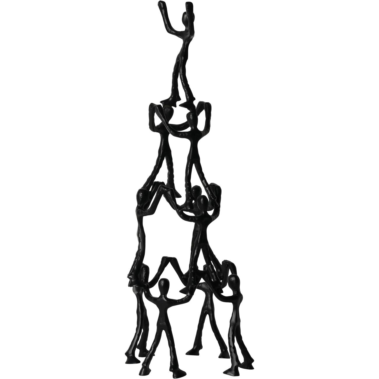 Tower of Humans in Black Sculpture