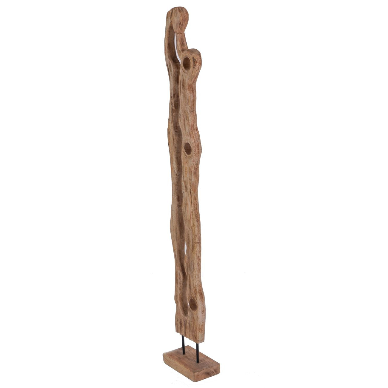 Carved Wood Textured Sculpture Large