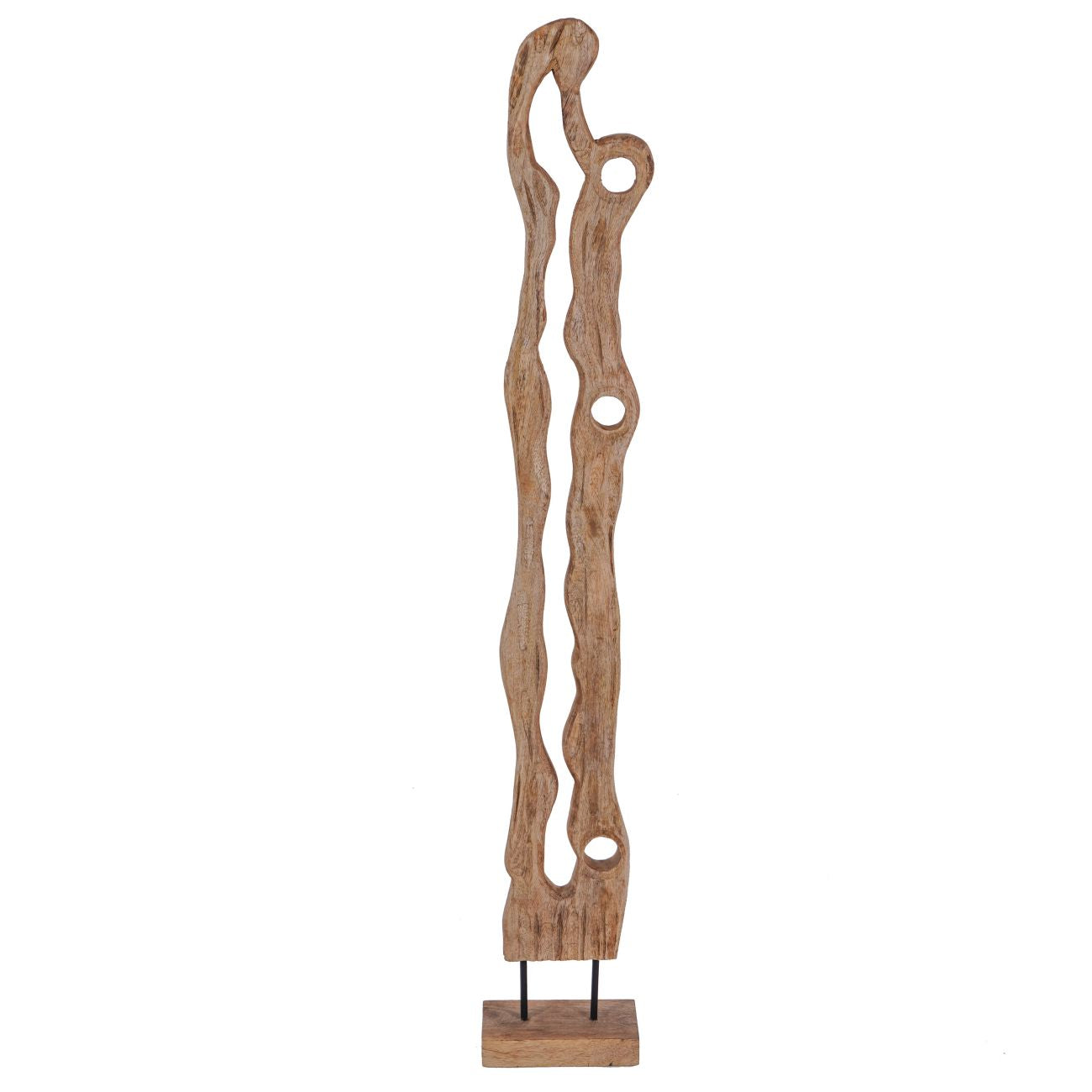 Carved Wood Textured Sculpture Large