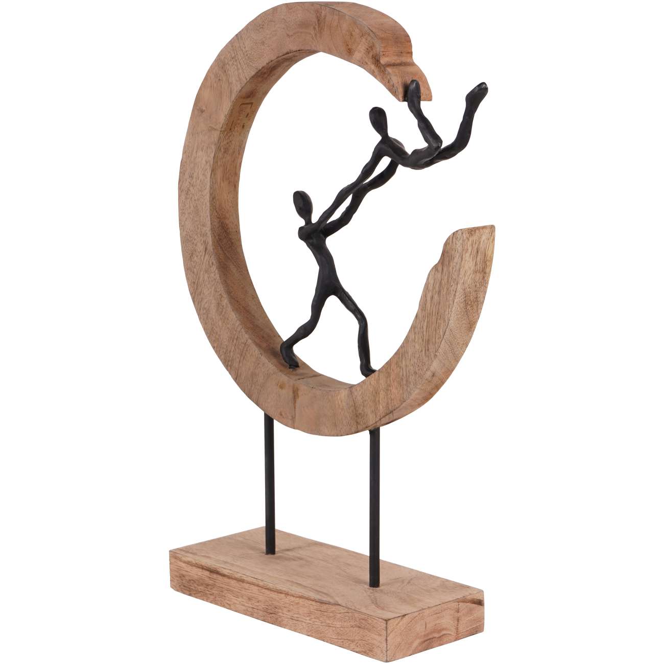 Playful People in Sculpture on Wooden Stand