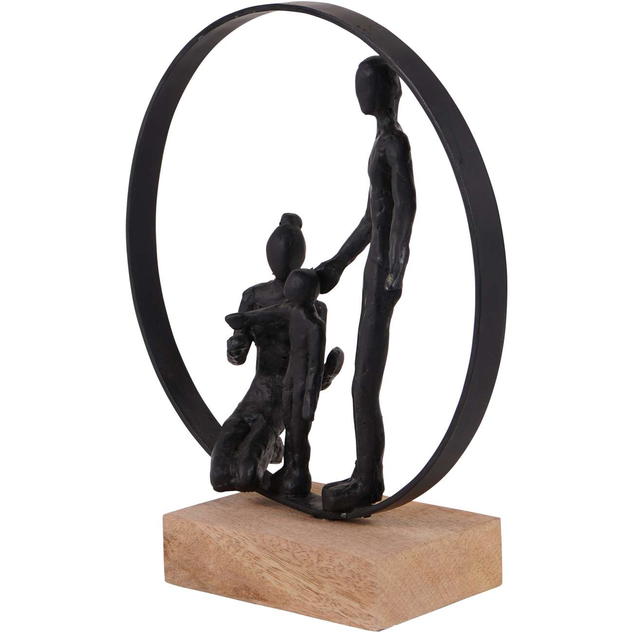 Family Bond Sculpture on Wooden Stand