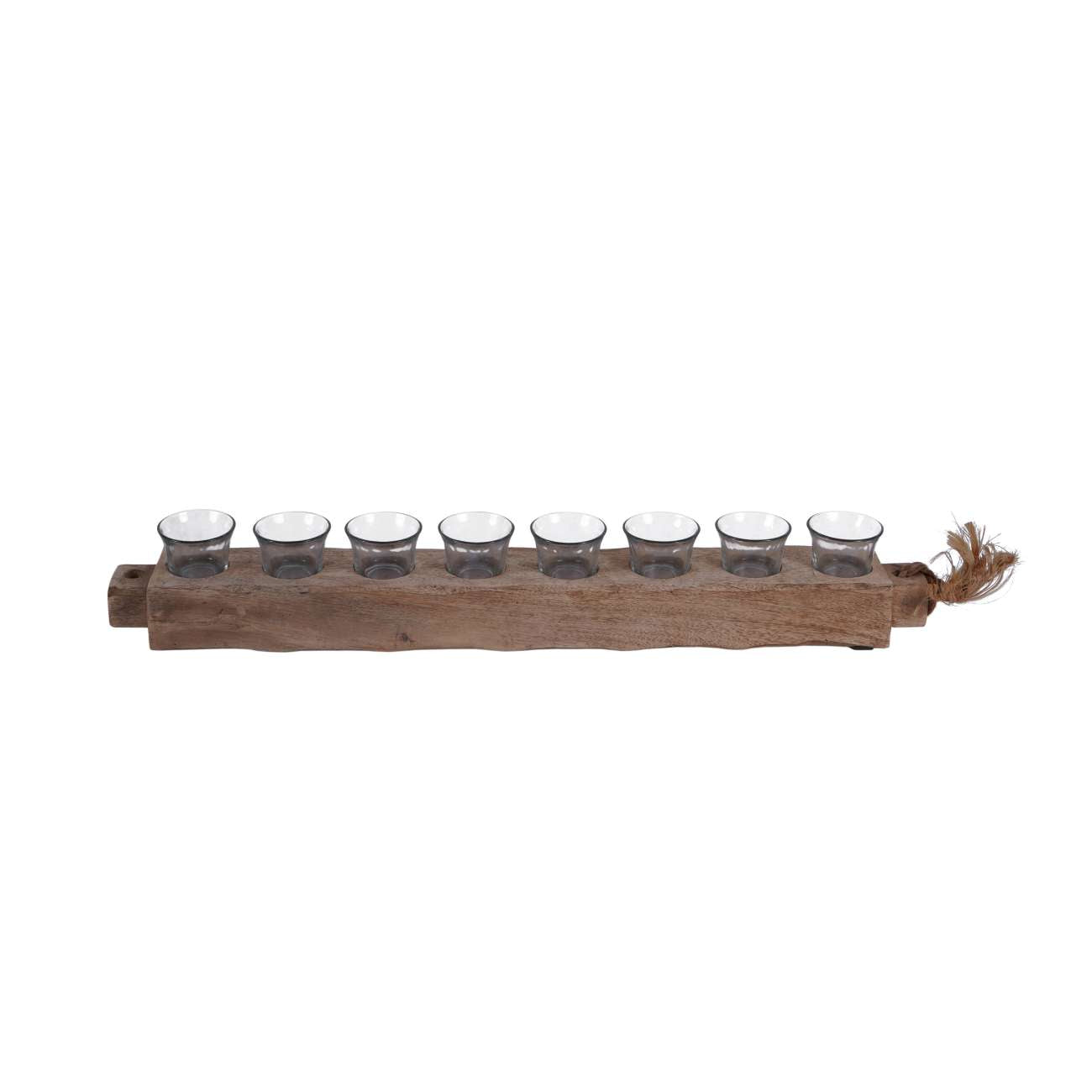 Vintage Wood 8 Light Tea Light Holder