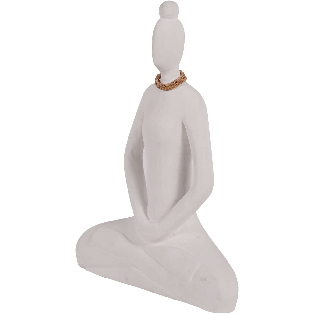 Hand Carved Yoga Lady White Small