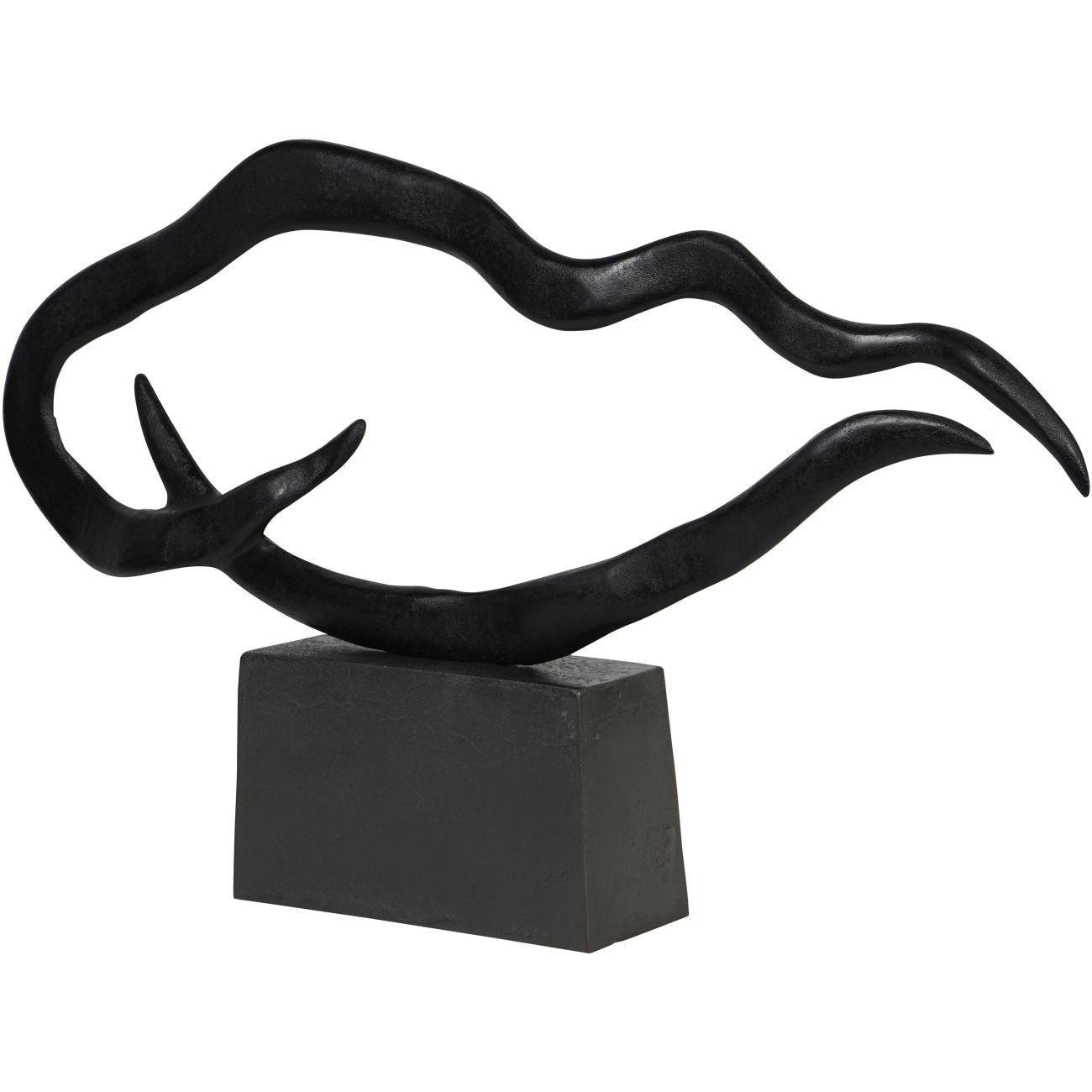Isla Large Textured Black Aluminium Abstract Sculpture