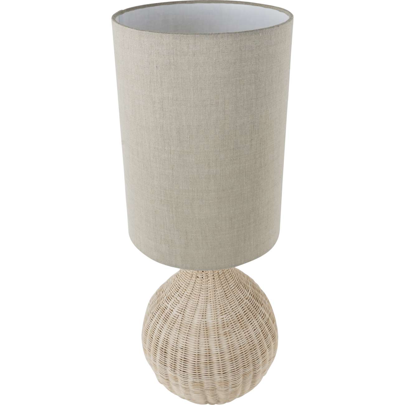 Natural Rattan Lamp with Drum Shade Small
