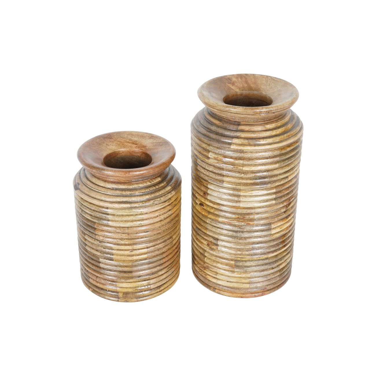 Leon Solid Wood Vase Set of 2