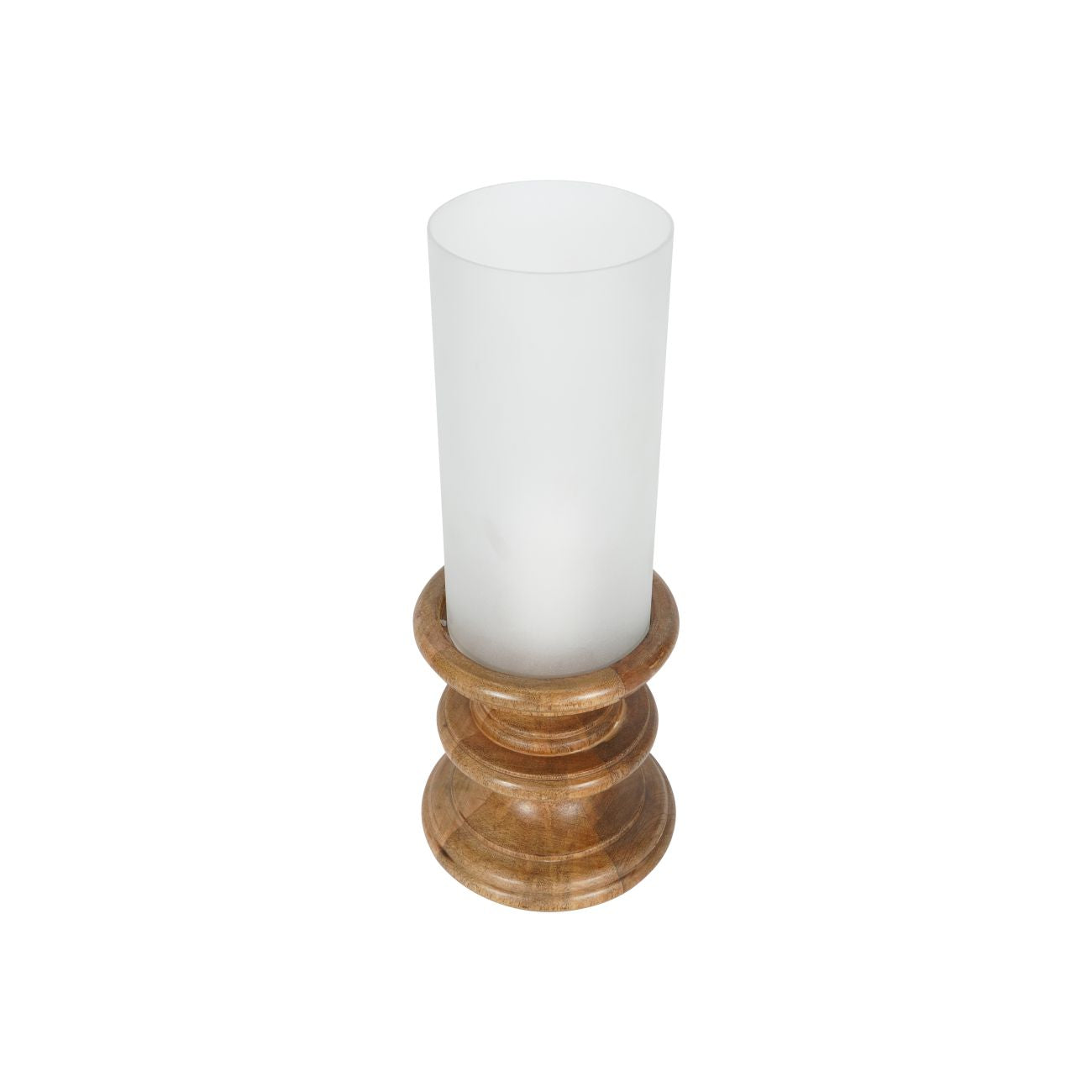 Laura Ashley Wooden Plinth Hurricane with Frosted Glass