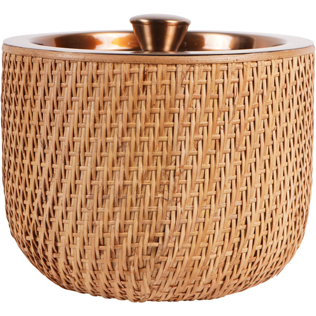 Rattan Dusky Gold Ice Bucket with Lid