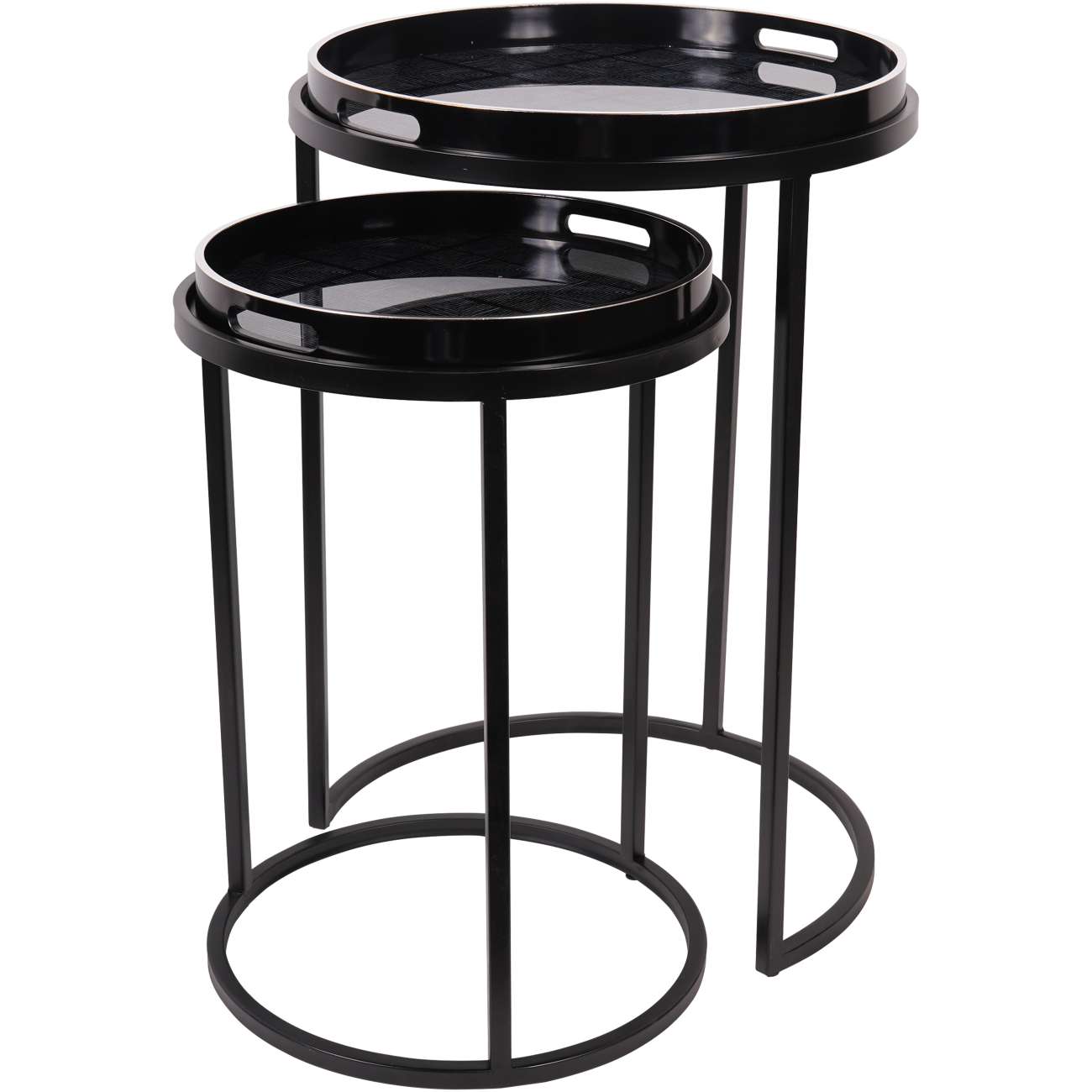 Squares Pattern Set Of 2 Side Tray Tables