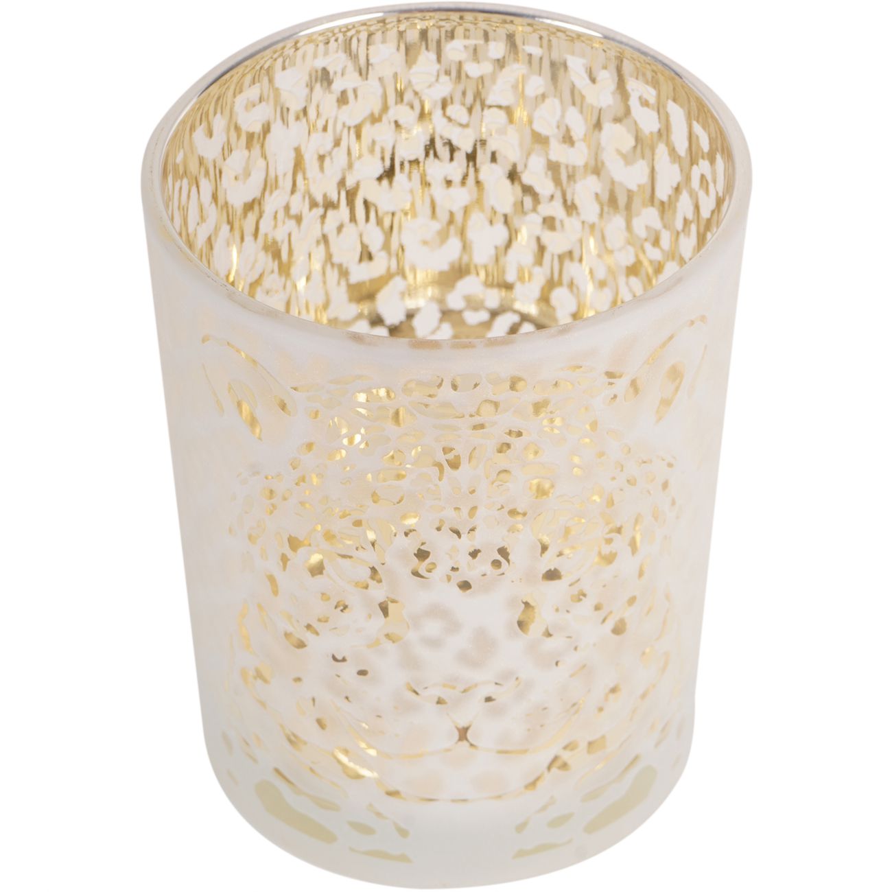 Leopard Glass Candle Holder Small