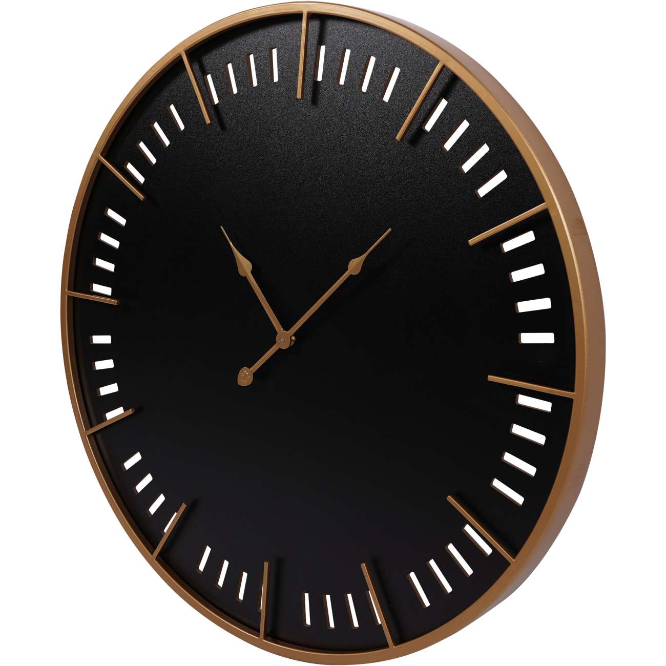 Perforated Black and Gold Indoor Wall Clock