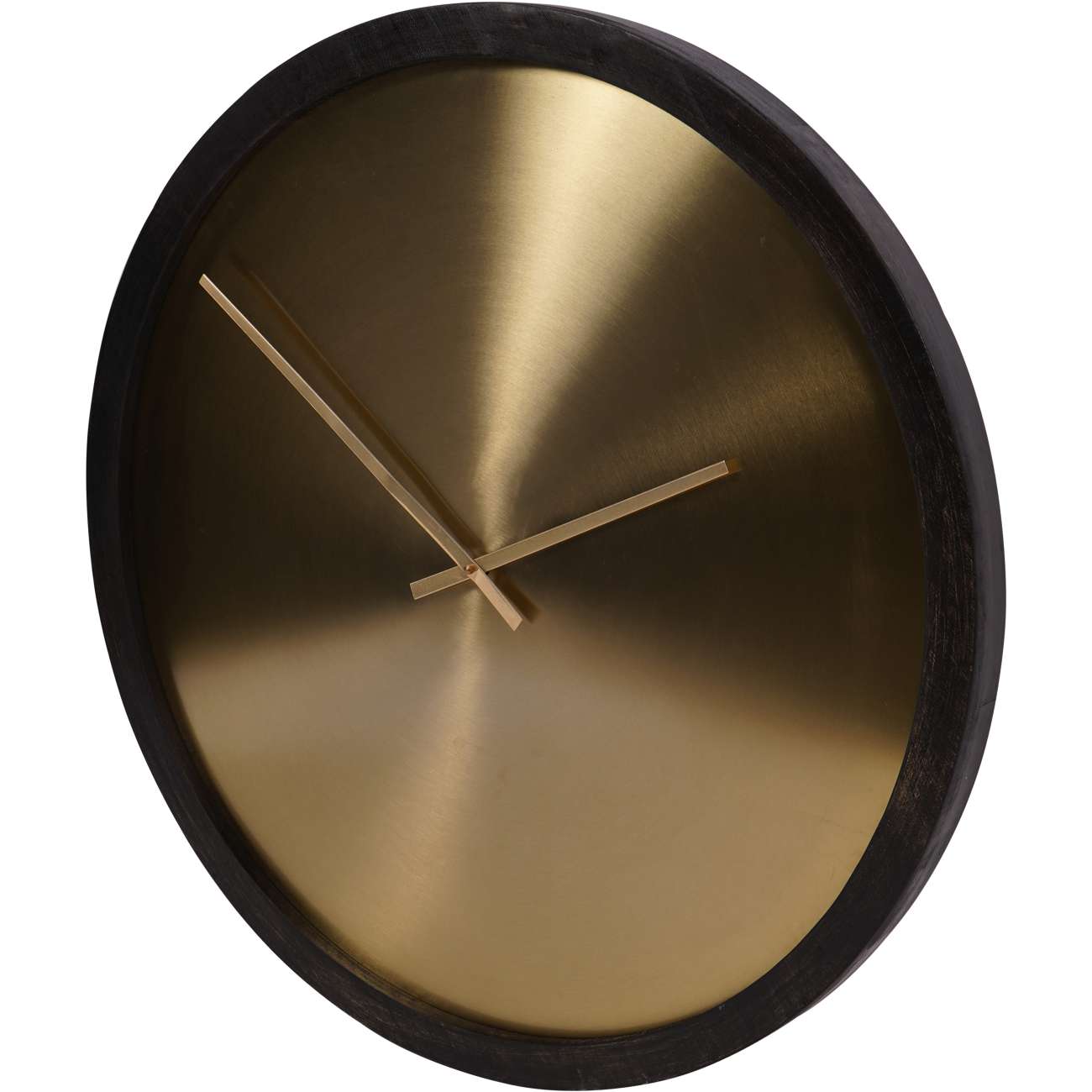 Iron Dial Wall Clock with Wooden Frame L
