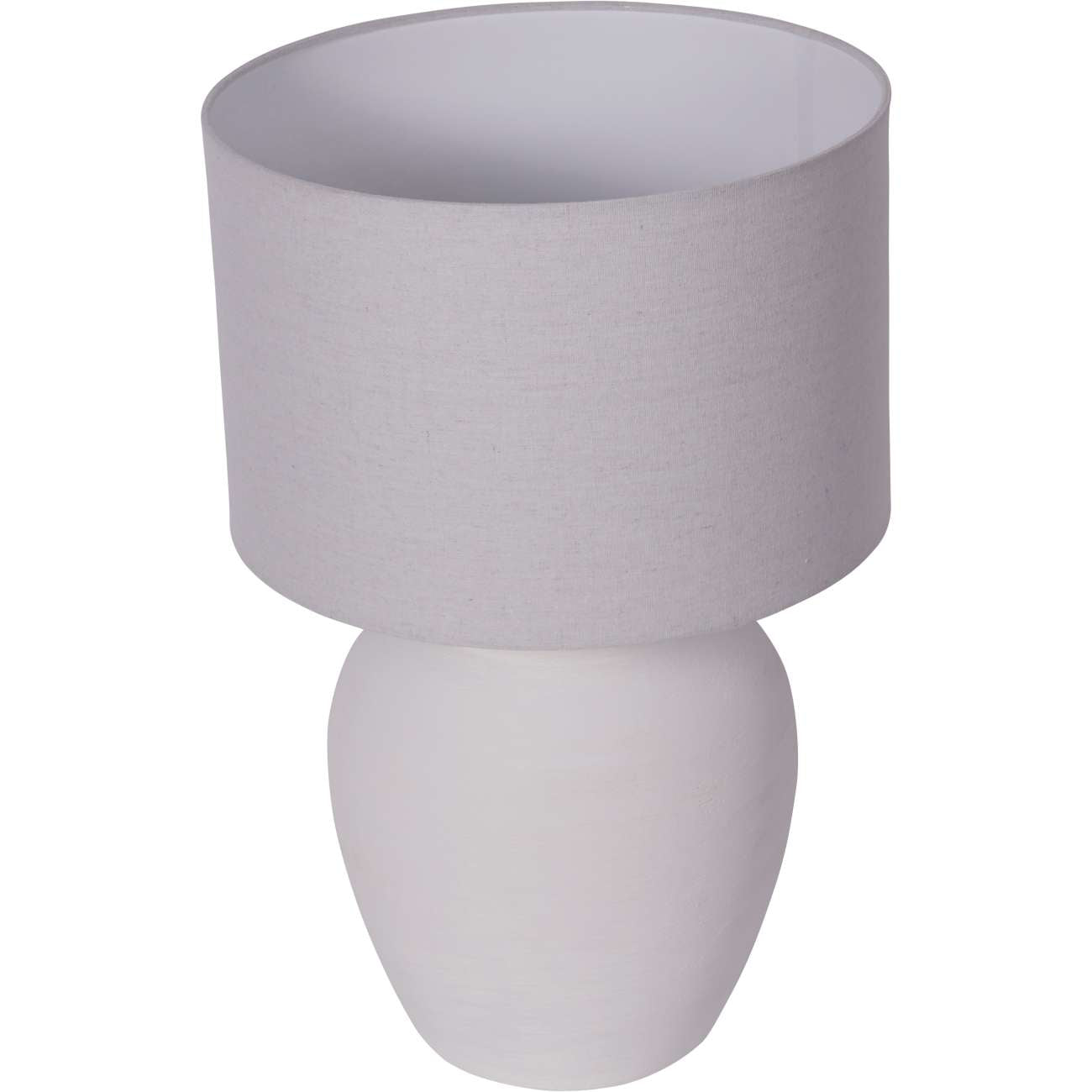 Rhodes White Ceramic Lamp base with White Shade Large E27 LED GLS