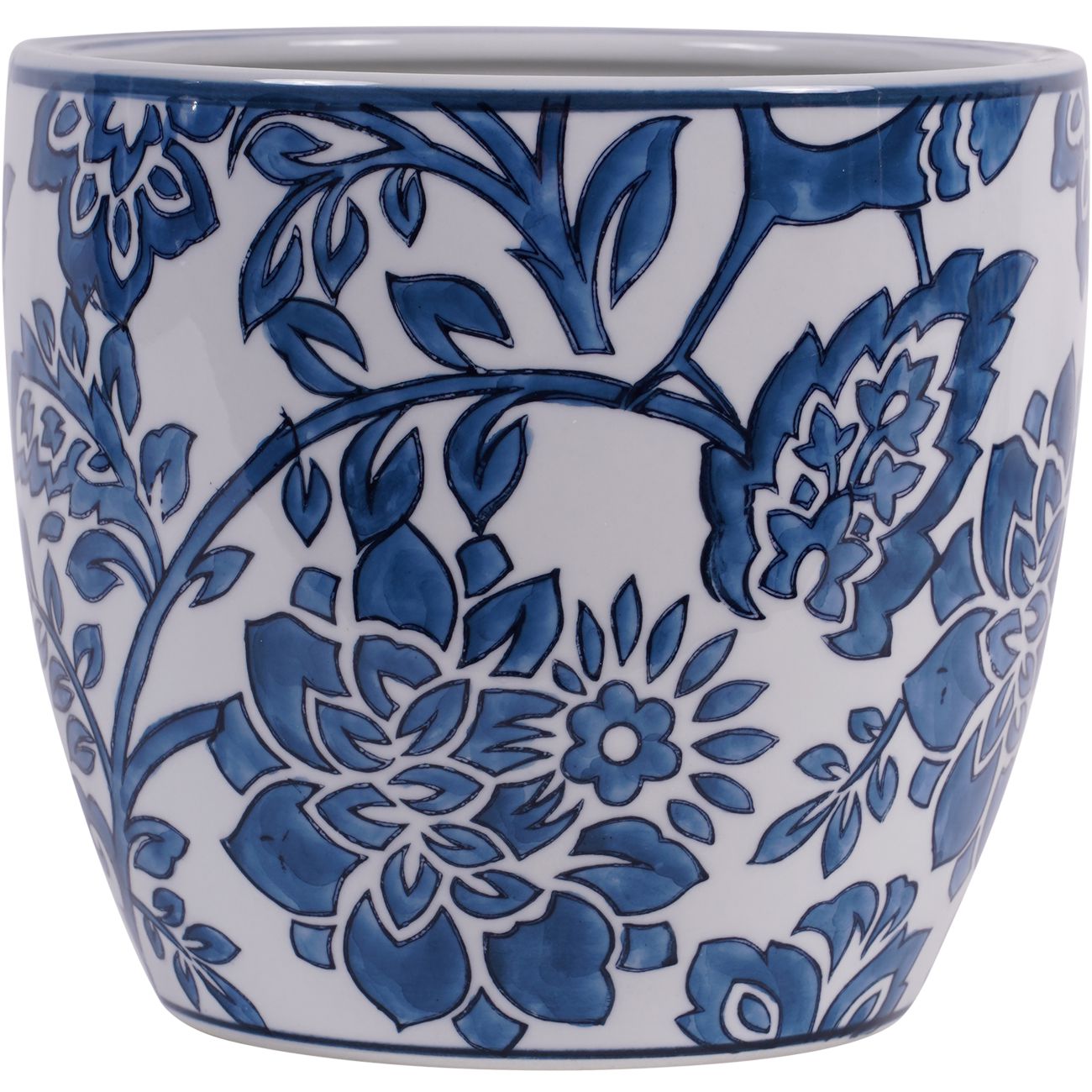 Laura Ashley Blue and White Adain Porcelain Planter Large
