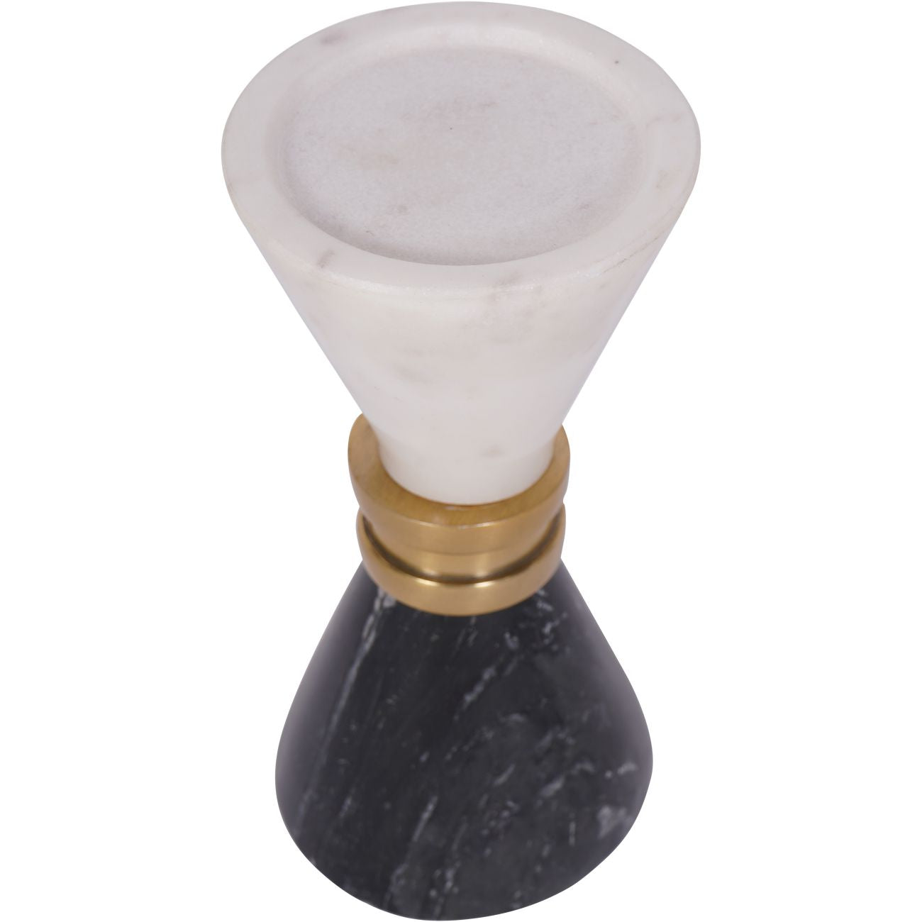 Ravello White & Black Mable Candle Holder 25cm