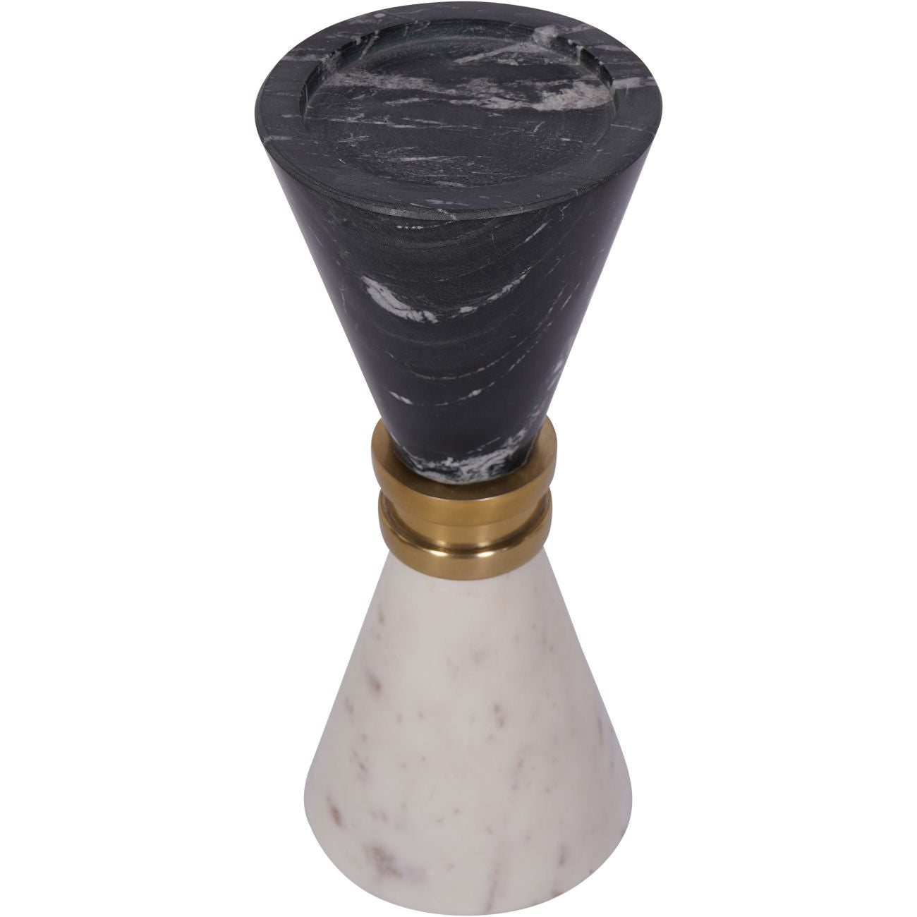 Ravello Black & White Marble Candle Holder 21cm