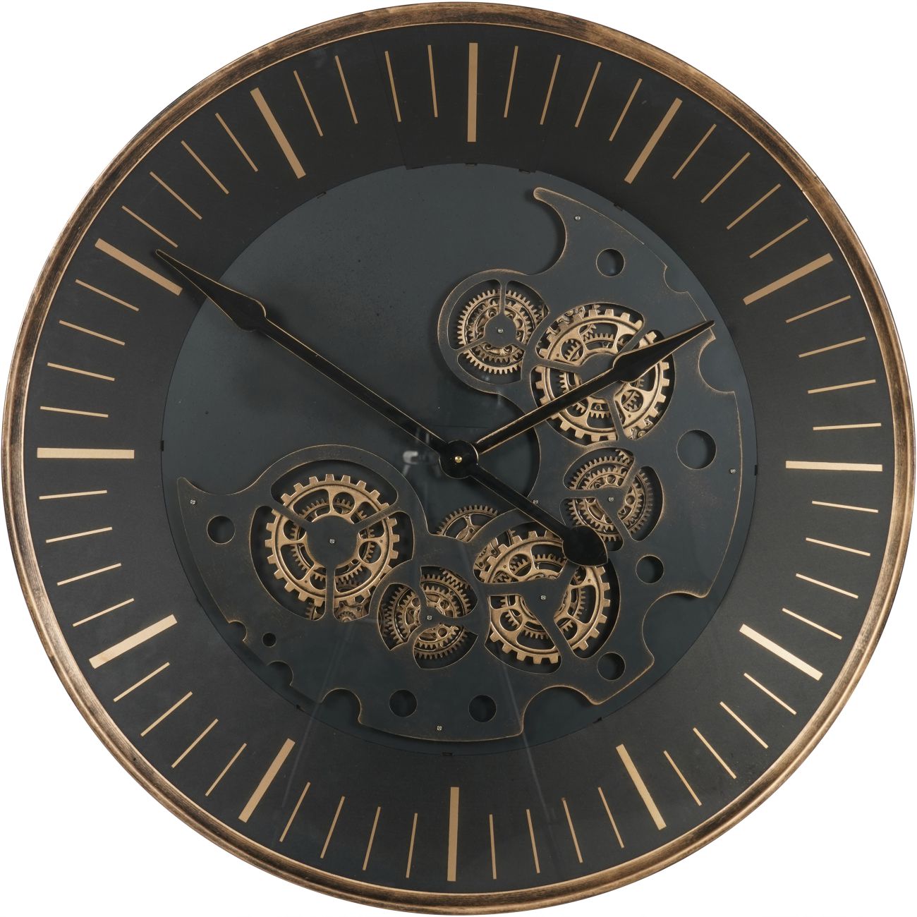 Palladium Wall Clock With Moving Gears 80cm
