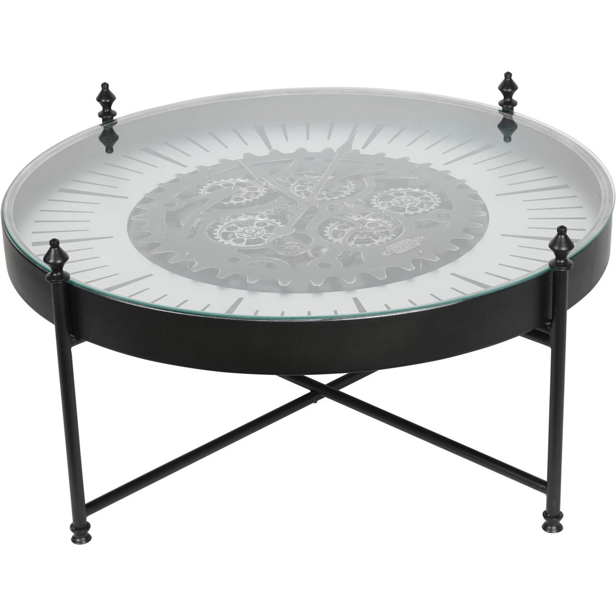 Promotion - Palladium Coffee Table Wall Clock with Moving Cogs