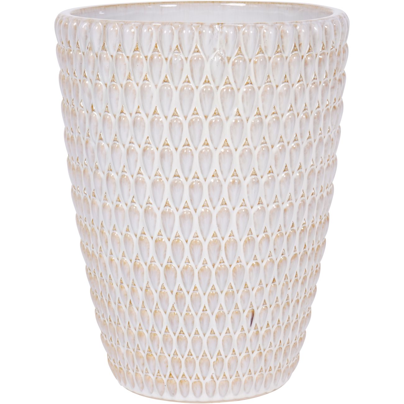 Mediterranean Reactive Glaze Ceramic Large Planter Cream