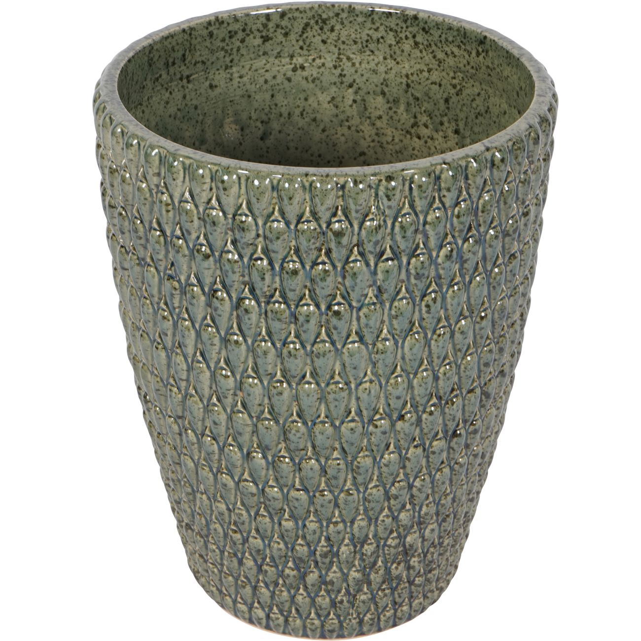 Mediterranean Reactive Glaze Ceramic Large Planter Green