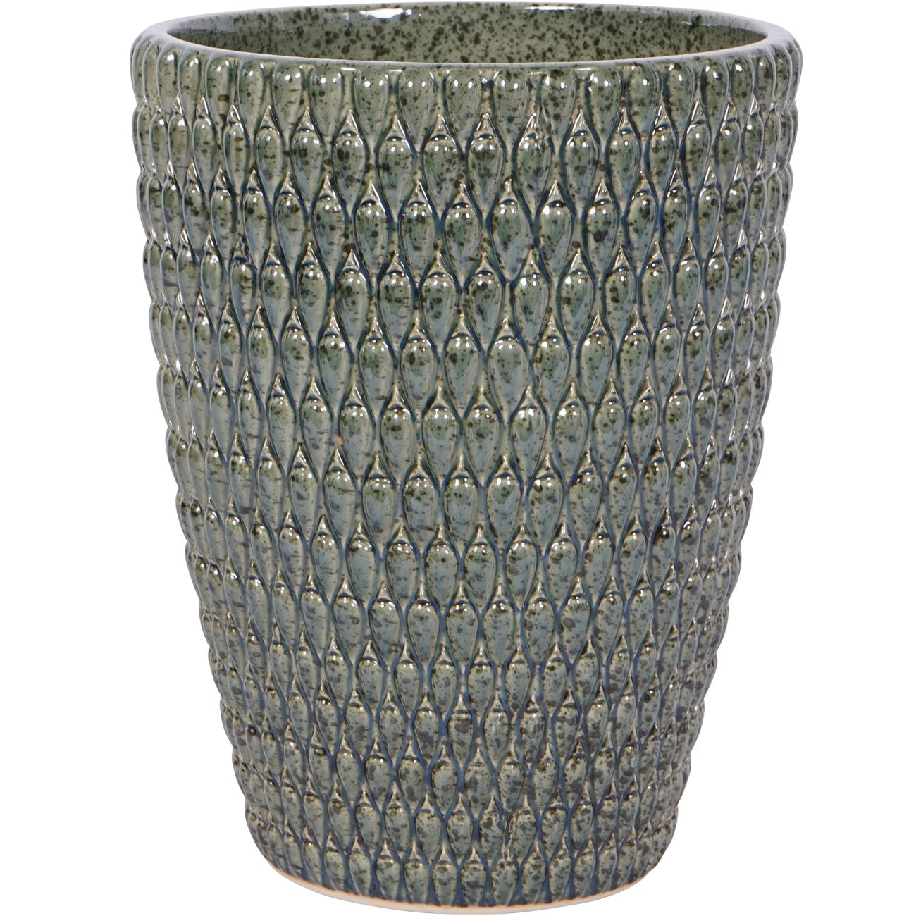 Mediterranean Reactive Glaze Ceramic Large Planter Green