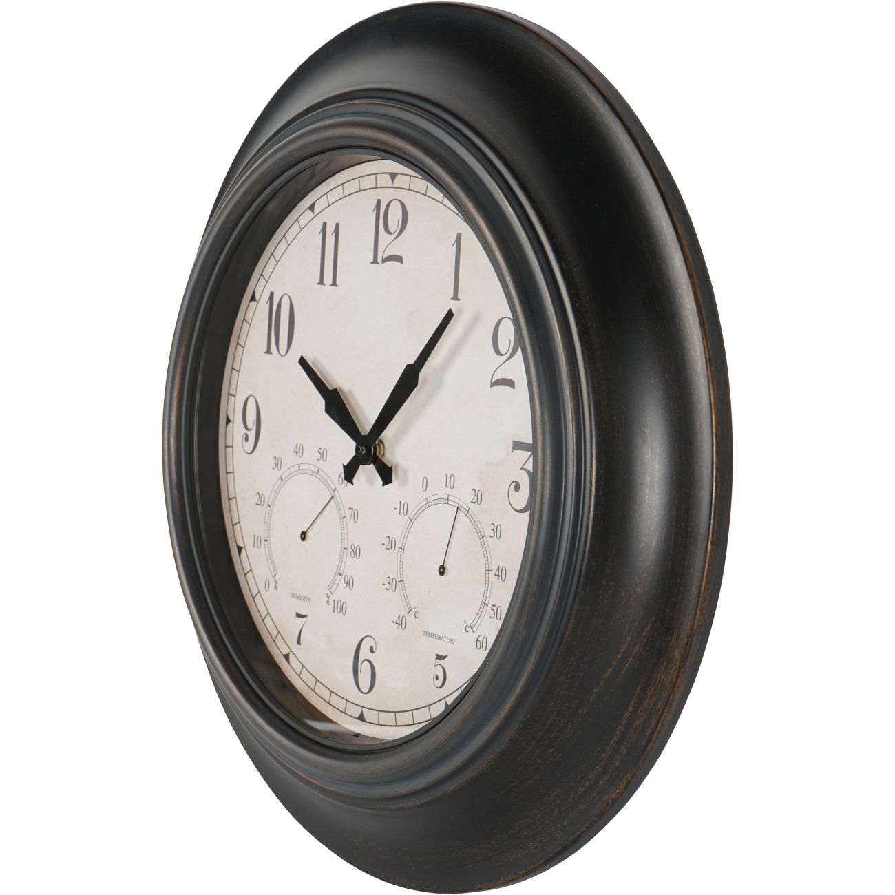 Outdoor Clock with Temperature and Humidity Black 53.3cm