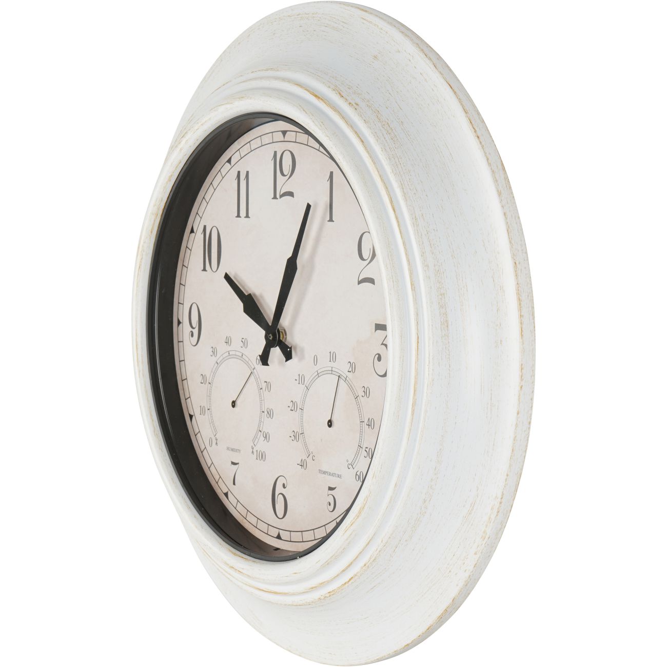 Outdoor Clock with Temperature and Humidity White 53.3cm