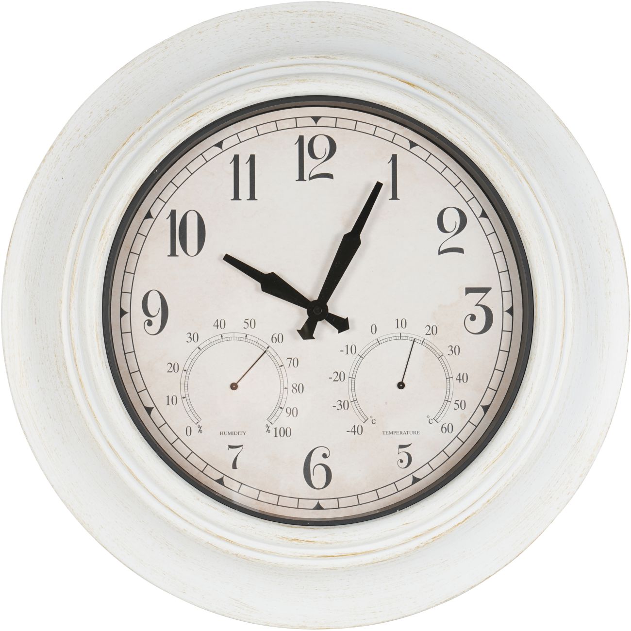 Outdoor Clock with Temperature and Humidity White 53.3cm