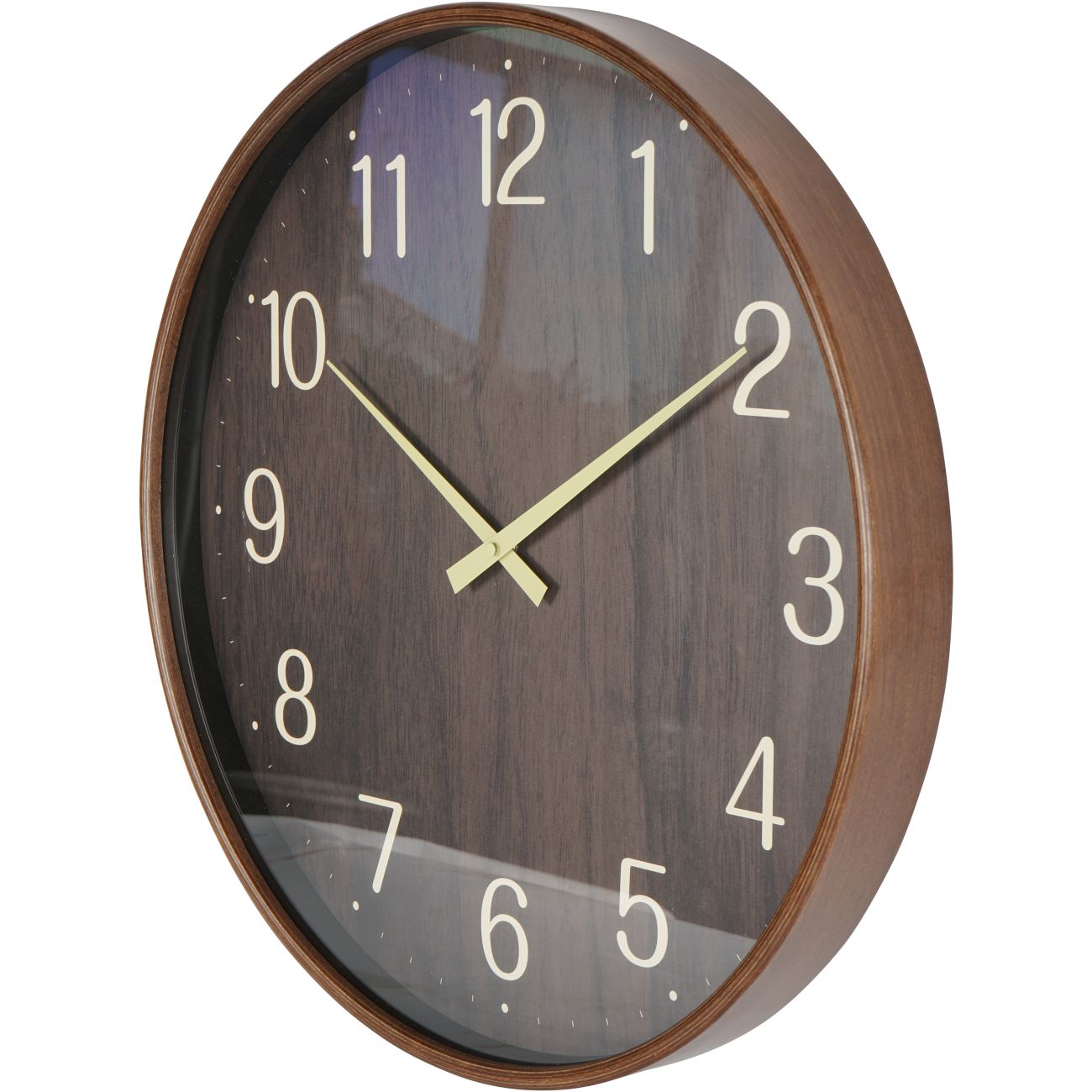 Grain Effect Wall Clock 53cm Brown