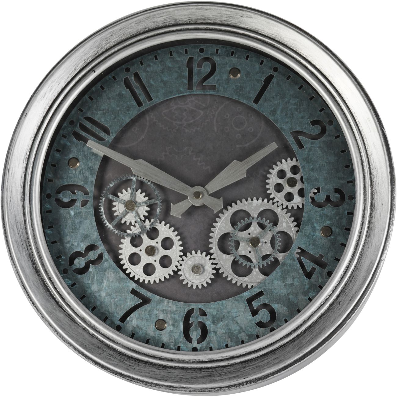Palladium Mini Cogs Clock Antique Silver 33.3cm