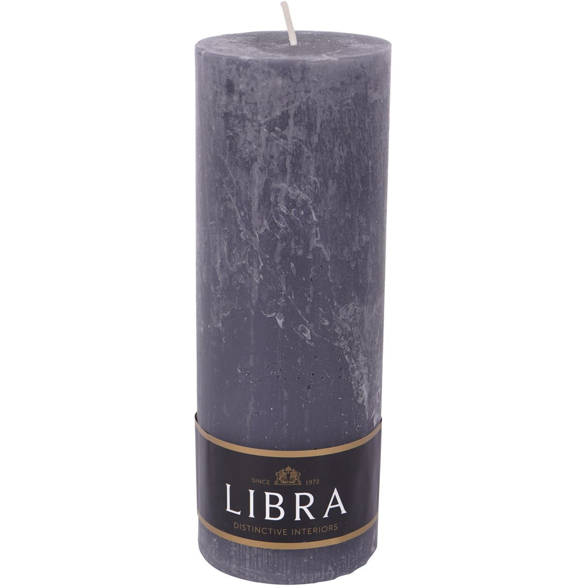 Dark Pewter Rustica Pillar Candle 7x19cm