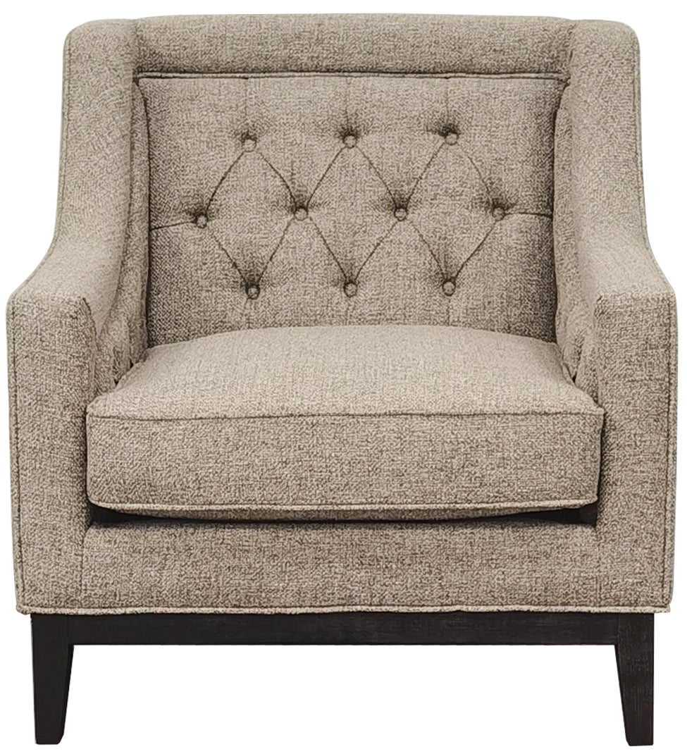 Theodore Buttoned Armchair Dark Taupe