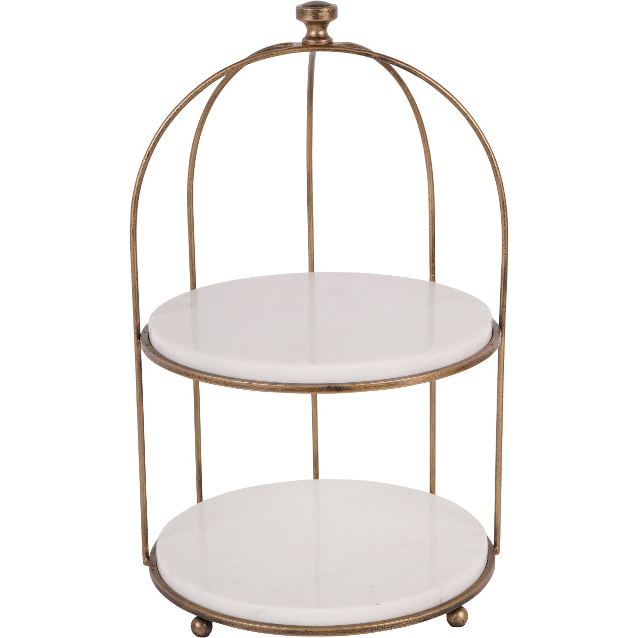Belvedere Aged Gold Two Tiered Stand
