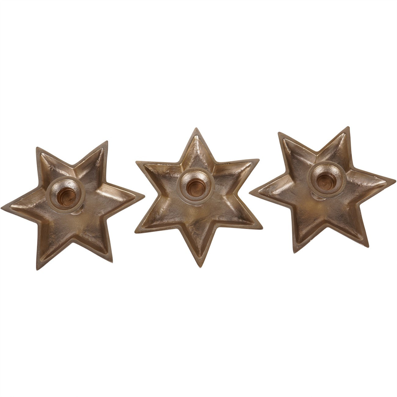 Laura Ashley Star Gold Candle Holder Small Set of 3